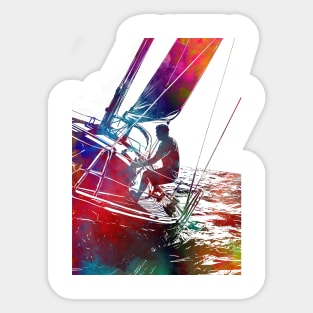 Yacht racing sport art #yachting Sticker